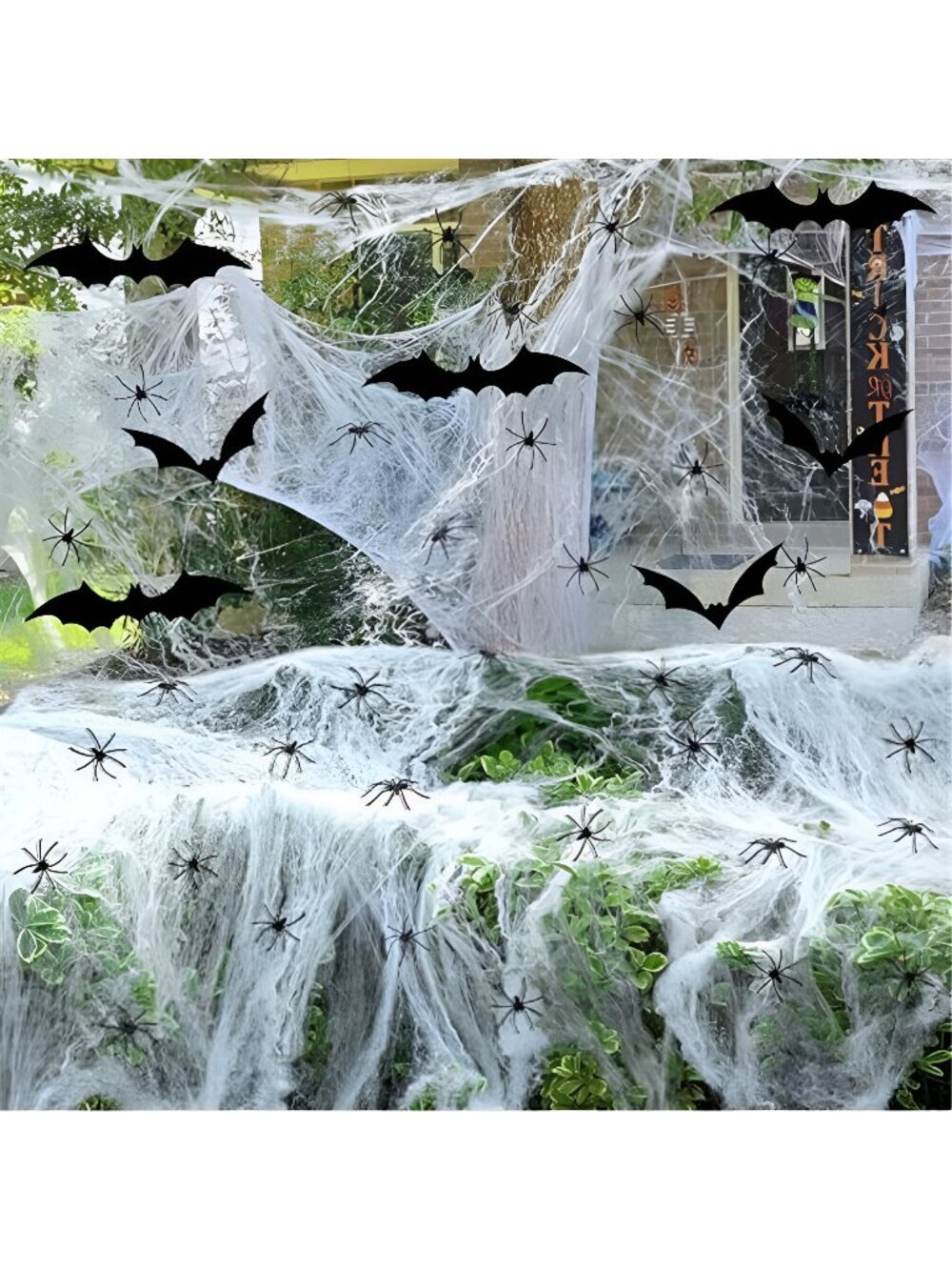 2200 Sqft Halloween Spider Webs Decoration with 100 Fake Spiders 24 Bats